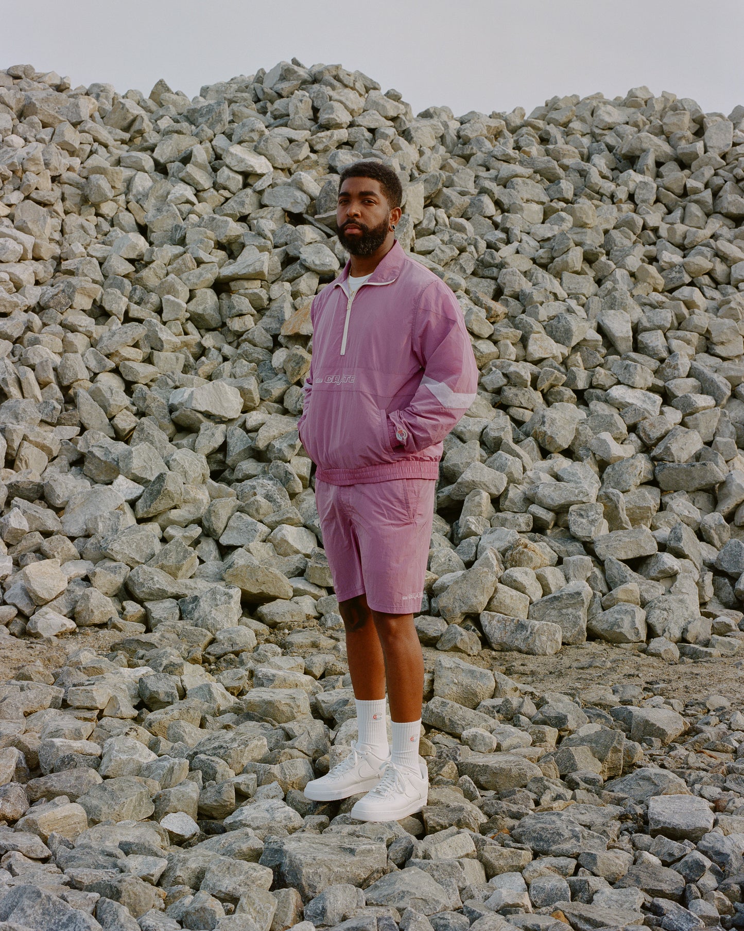 the CRATE Half Zip Windbreaker Jacket Purple
