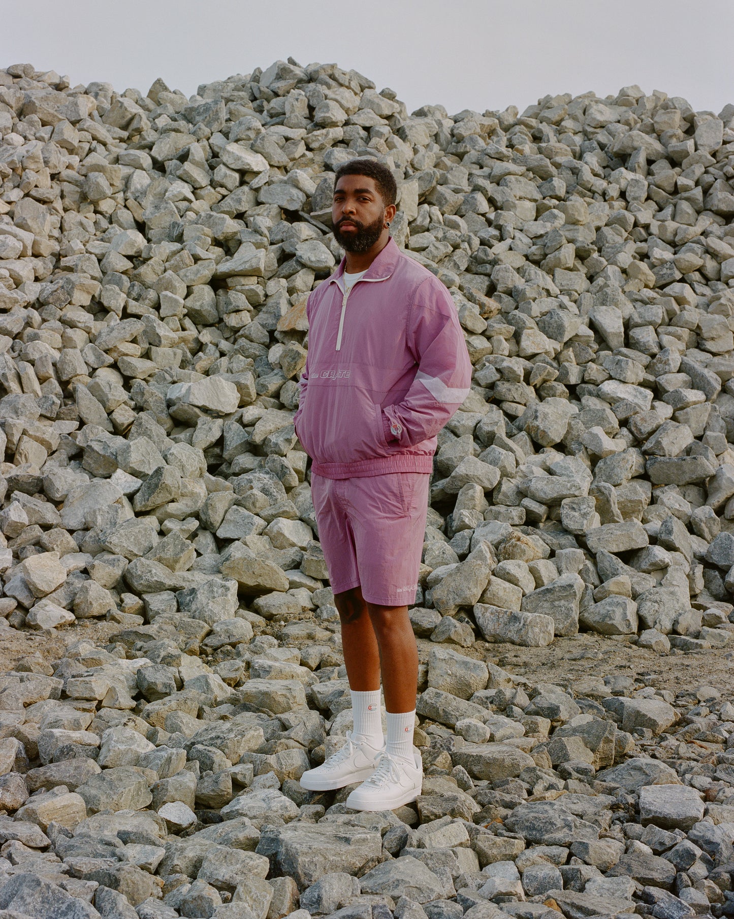 Half Zip Windbreaker Jacket Purple