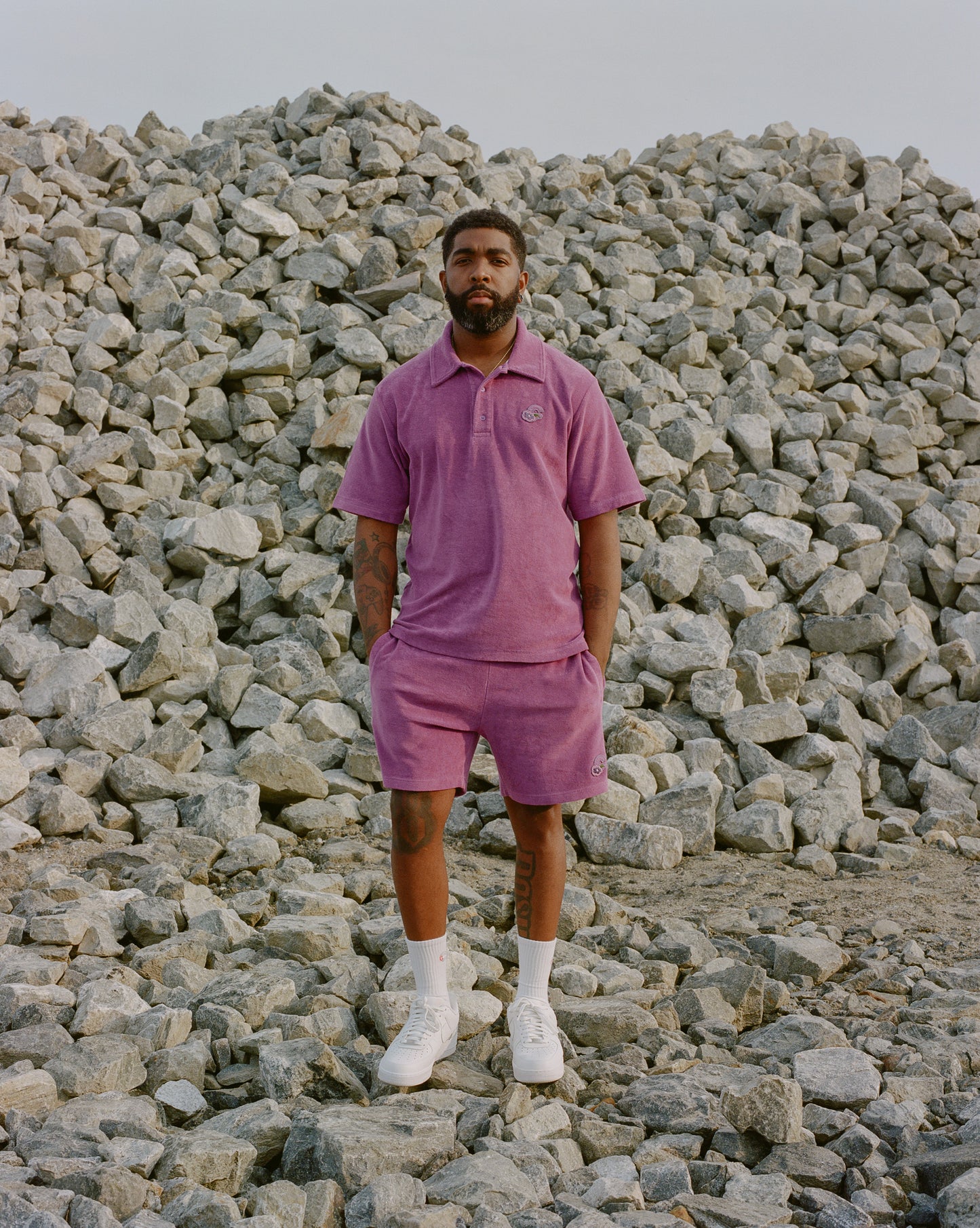 the CRATE Terry Cloth Polo Purple