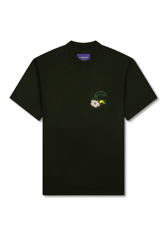 Floral T-shirt Forest Green