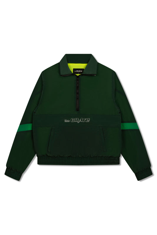Half Zip Windbreaker Jacket Forest Green