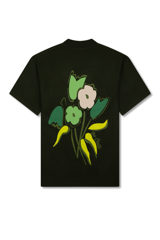 Floral T-shirt Forest Green