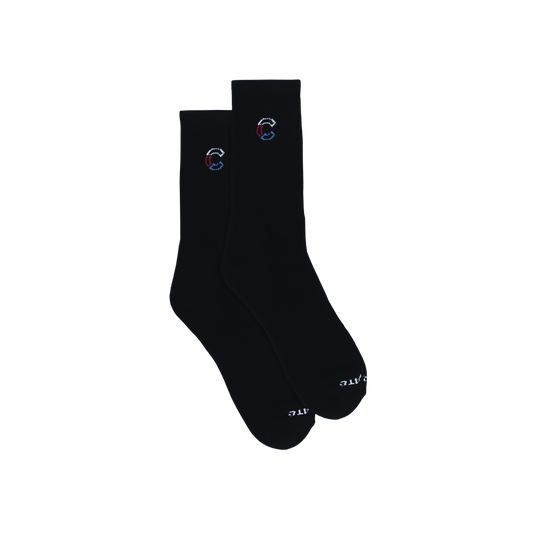 the CRATE C logo Socks Black