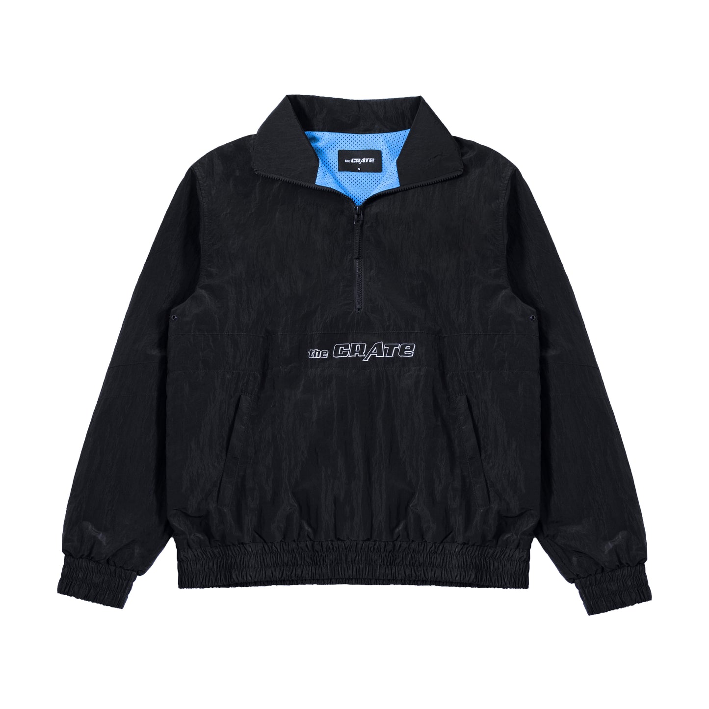 Half Zip Windbreaker Jacket Black