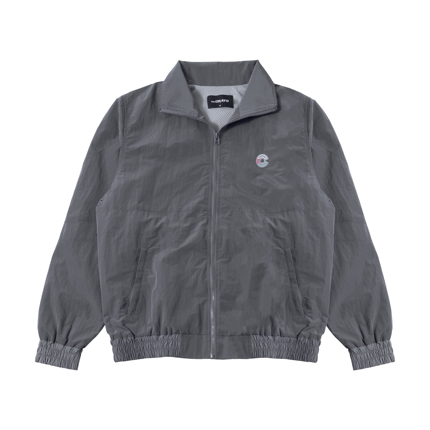 the CRATE Full Zip Windbreaker Jacket Dark Grey