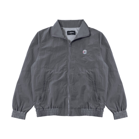Full Zip Windbreaker Jacket Dark Grey